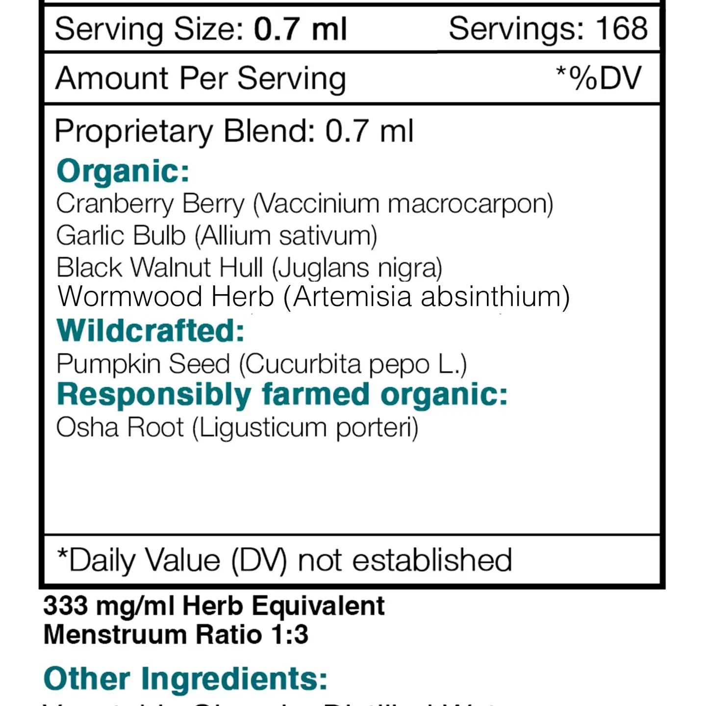 Tribal Parasite Purge. Intestinal Purge Formula